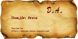 Demján Anna névjegykártya