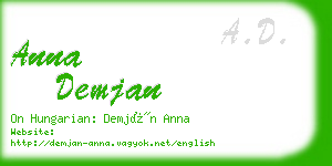 anna demjan business card